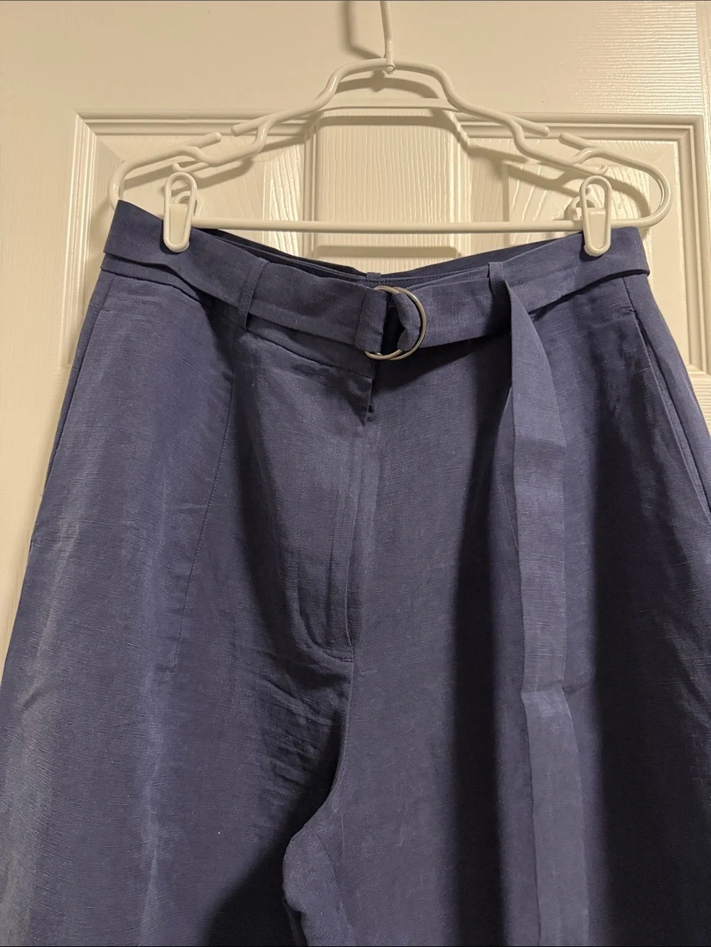 Banana Republic Navy Belted Barrel Pants